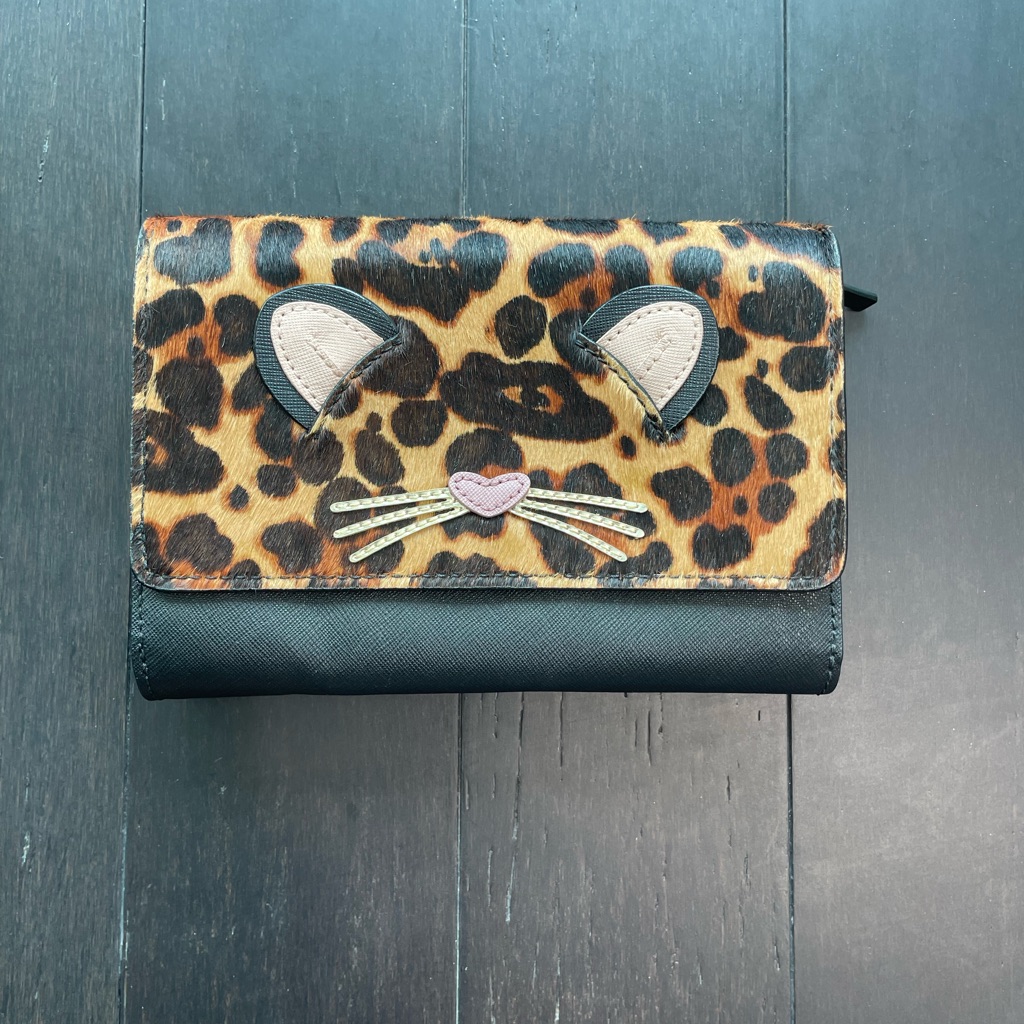 Kate Spade New York Run Wild Leopard Print Calf Hair Leather Clutch Crossbody